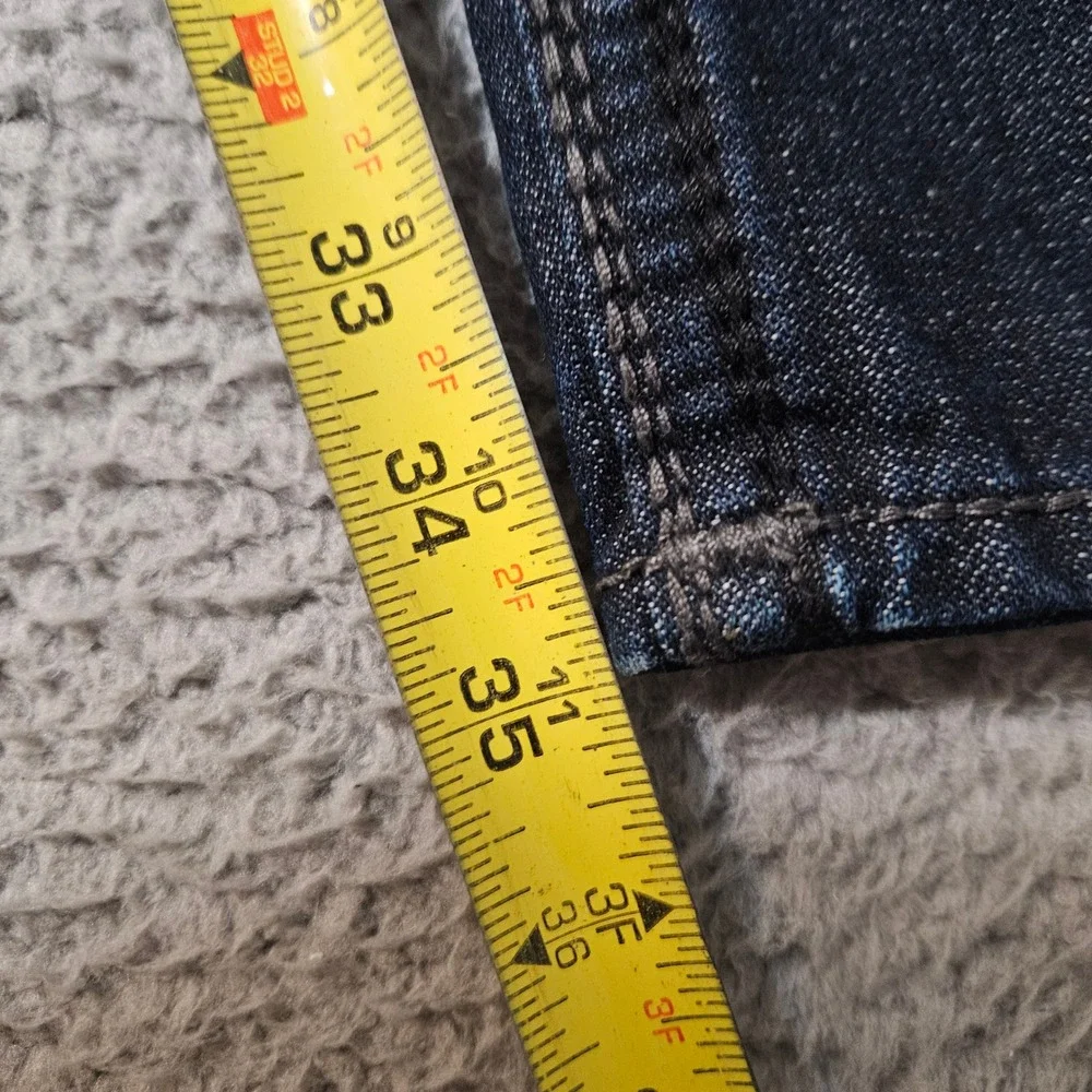 Vintage True Religion Denim Dark Blue Jeans Size 38x35 Ricky Big OT Thick Stitch